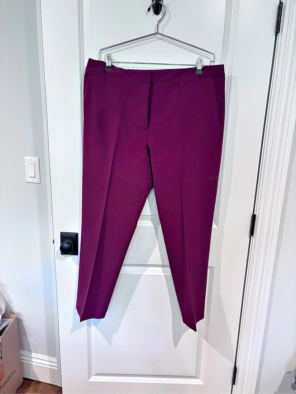 DKNY Pull-On Ankle Pants Straight Leg Purple Size 14